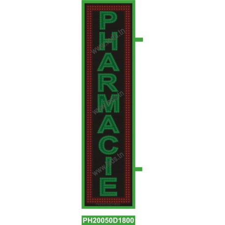 Drapeau pharmacie lettre Arial 2 avec vinyle 1,7 avec 2 contour